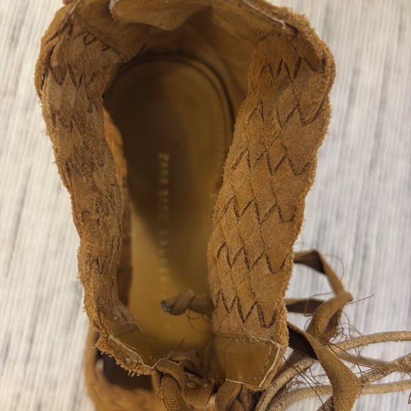 Zara Basic Women's Tan Lace-Up Sandals size 38 Cottagecore Fairy Y2K - Picture 5 of 6